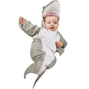 Underwraps Shark Costume Baby Bunting Hood Halloween Animal Infant 0-6M Outfit